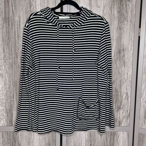 Cut Loose Hoodie Very Soft Single Pocket Striped Bohemian Weekend Size L